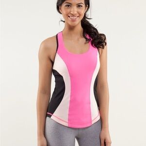 lululemon athletica Pink and Black Tank Top